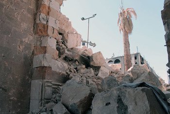 Destruction de monuments historiques à Alep, en Syrie.
