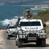  Forças de paz da UNIFIL patrulhando o sul do Líbano. 