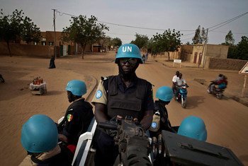 Senegalese UNPOL Officers patrol the streets of Gao, Mali.