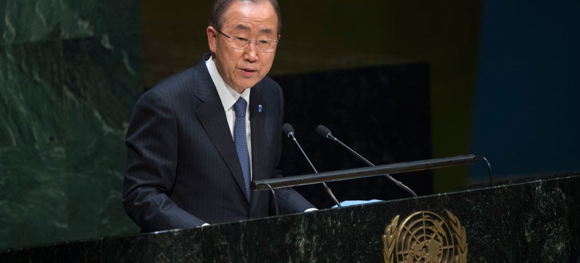 Secretary-General Ban Ki-moon briefs the General Assembly on the UN’s priorities.