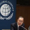 الأمين العام بان كي مون يلقي كلمة أمام مجلس الاتفاق العالمي للأمم المتحدة. من صور: الاتفاق العالمي للأمم المتحدة / مايكل دامز