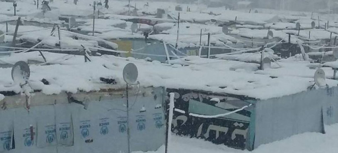 Bitter winter snows and torrential rains continue to batter the Middle East, making life difficult for Syrian refugees.