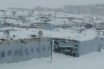 Bitter winter snows and torrential rains continue to batter the Middle East, making life difficult for Syrian refugees.