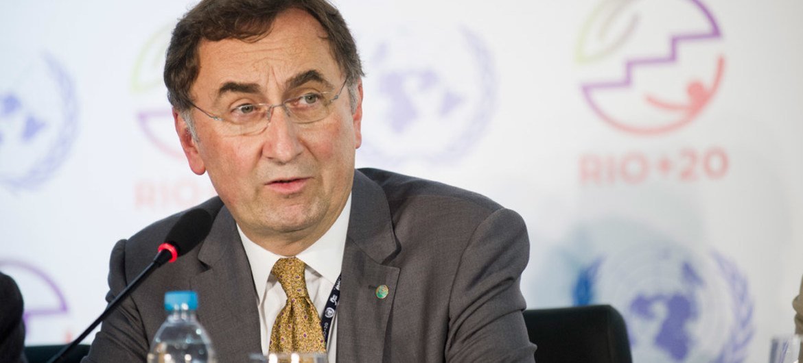 El secretario general adjunto de la ONU sobre cambio climático, Janos Pasztor. Foto ONU:Maria Elisa Franco.