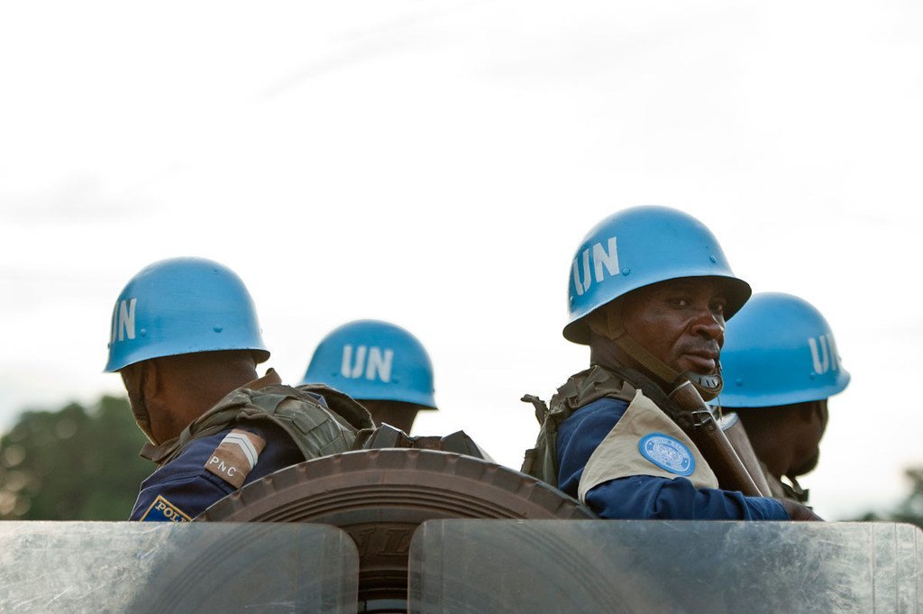 Des Casques bleus de la MINUSCA lors d'une patrouille à Bangui (archives).