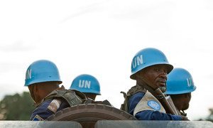 MINUSCA peacekeepers on patrol in the Central African Republic.