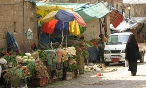 Street scene in Sana’a, capital of Yemen.