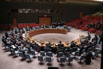 A wide view of the Security Council in session.