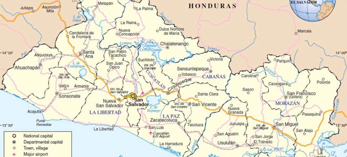 El Salvador. Mapa: Sección de Cartografía de la ONU