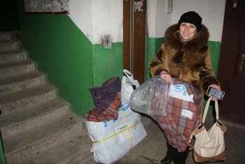 Mujer afectada por la violencia en Ucrania. Foto: ACNUR