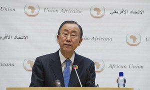 Secretary-General Ban Ki-moon addresses the 24th Summit of the African Union in Addis Ababa, Ethiopia.
