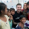 El ex futbolista David Beckham cumplió este año su décimo aniversario como Embajador de Buena Voluntad de UNICEF. Foto de archivo: UNICEF/Per Anders Pettersson