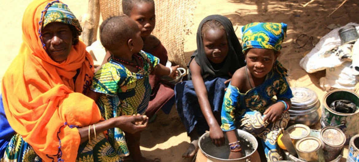 A family in Diffa, Niger, after fleeing violence in northern Nigeria.