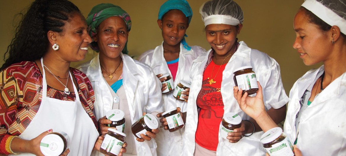 Members of the cooperative of women in Ethiopia whose cactus pear marmalade will soon reach Italian tables.