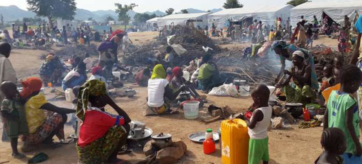 Nigerian refugees at the Minawao camp in Cameroon's Far North region. Fresh fighting has forced thousands to flee to the region.