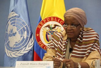 Special Representative of the Secretary-General on Sexual Violence in Conflict Zainab Hawa Bangura briefs the press in Bogotá, Colombia.