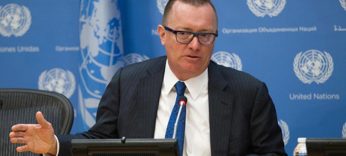 Under-Secretary-General for Political Affairs, Jeffrey Feltman, briefs reporters at UN Headquarters.