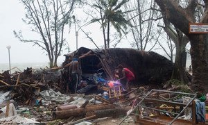 Damage seen on Saturday 14 March 2015 in Port Vila, capital of Vanuatu, after Cyclone Pam moved through the Archipelago.