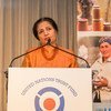 UN Women Deputy Executive Director Lakshmi Puri speaks during the first-ever awards ceremony of the UN Trust Fund to End Violence against Women.