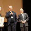 At special ceremony in Sendai, Head of the UN Office for Disaster Risk Reduction (UNISDR) Margareta Wahlström (left), Allan Lavell, (centre) winner of 2015 UN award for disaster risk reduction and Yohei Sasakawa, Chairman of The Nippon Foundation.