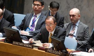 Secretary-General Ban Ki-moon addresses Security Council high-level debate on victims of attacks and abuses on ethnic or religious grounds in the Middle East.