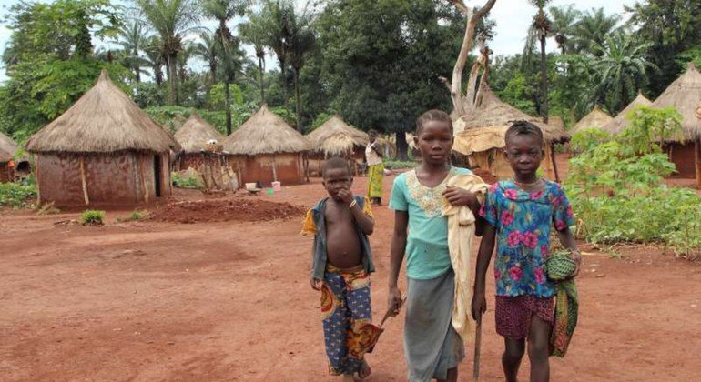 Campamento en Zemio, en la República Centroafricana