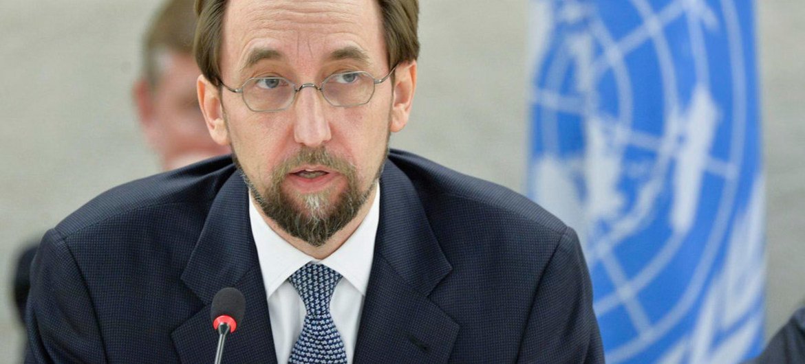 High Commissioner for Human Rights Zeid Ra’ad Al Hussein addresses a special session of the Human Rights Council on Boko Haram.