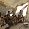 也门儿童在上课。由于冲突，也门有600多所学校受损。儿基会图片