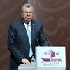 UNODC Executive Director Yury Fedotov delivers remarks at the closing session of the UN Crime Congress in Doha, Qatar.