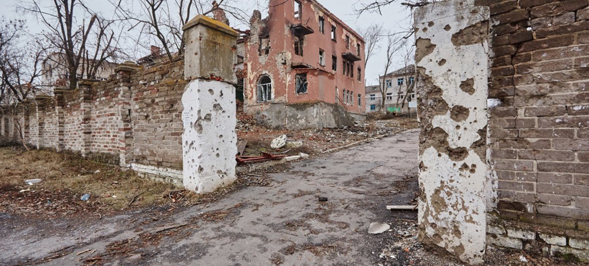 مستشفى في سلوفيانسك، أوكرانيا، دمره القصف. المصدر: اليونيسف اوكرانيا / بافل ازمي