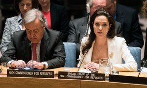 Angelina Jolie, Special Envoy of the UN High Commissioner for Refugees (UNHCR), addresses the Security Council on the continuing conflict in Syria and the humanitarian and refugee crises.