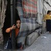 加沙地带的巴勒斯坦儿童。