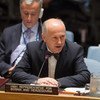 El alto representante de la ONU para Bosnia y Herzegovina, Valentín Inzko, informa al Consejo de Seguridad sobre la situación en el país. Foto: ONU/Felipe Loey