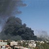 Smoke fills the sky above the Yemeni capital Sana’a after a series of airstrikes (12 May).