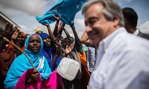 High Commissioner for Refugees António Guterres meeting with Somali refugees at Dadaab camp in Kenya.