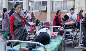Following the second earthquake on 12 May 2015, many patients in hospitals and clinics in Nepal had to leave the building where they were treated. Some said they felt safer outside.