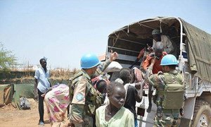 UNMISS Indian Battalion conduct an operation to extract civilians who were stranded during fighting in the Upper Nile State capital Malakal, South Sudan.