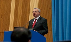 Executive Director of the UN Office on Drugs and Crime (UNODC) Yury Fedotov addresses the 24th Session of the Commission on Crime Prevention and Criminal Justice.