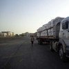 شاحنة تحمل مساعدات مفوضية الأمم المتحدة السامية لشؤون اللاجئين في اليمن.  من صور المفوضية