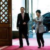 Secretary-General Ban Ki-moon (left) meets with Park Geun-hye, President of the Republic of Korea, in Seoul.