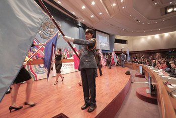 The parade ceremony preceded the ministerial segment of the 71st session of the United Nations Economic and Social Commission for Asia and the Pacific (ESCAP) in Bangkok, Thailand.