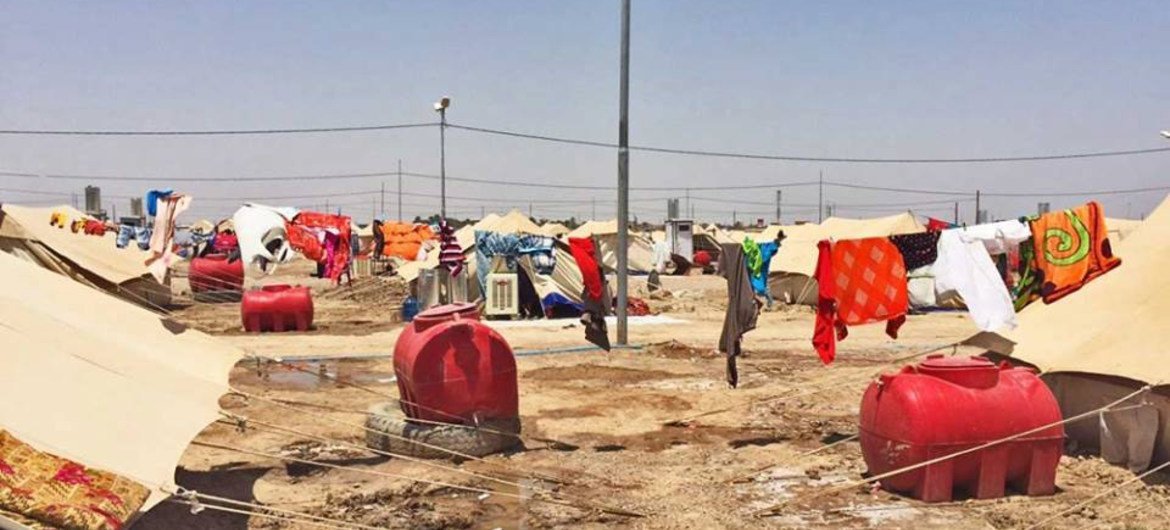 The Abu Ghraib Camp where people who have been displaced from Ramadi province in Anbar Governorate have been relocated.