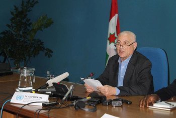 Special Envoy for the Great Lakes, Said Djinnit speaks to the press in Bujumbura, Burundi on 29 May 2015.