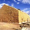 A maize haystack in Zambia. Robust inventory levels are keeping agricultural commodity prices stable.