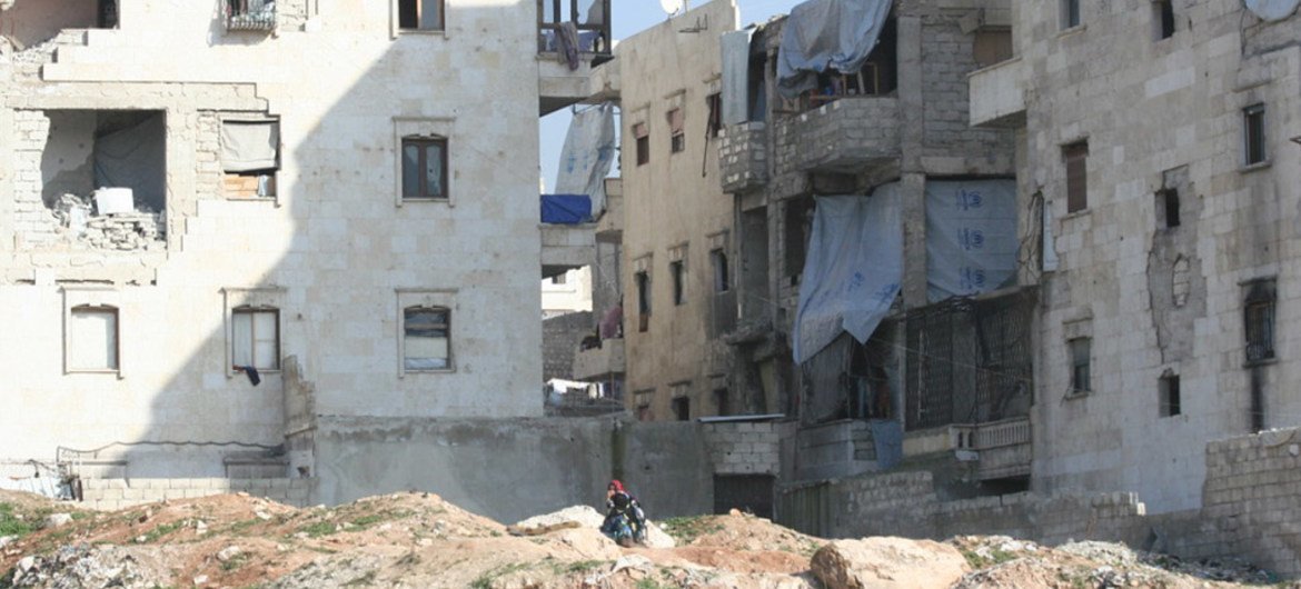 دمار في حي صلاح الدين، سوريا. المصدر: مكتب تنسيق الشؤون الإنسانية / جوزفين غيريرو