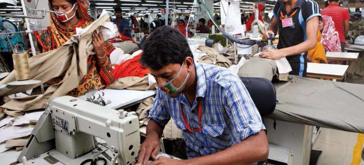 Workers in a Ready-made Garments factory in Bangladesh.