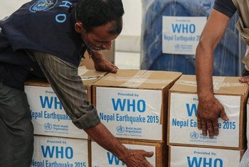 L'Organisation mondiale de la Santé (OMS) se prépare à déployer 50 cargaisons médicales dans les 14 districts les plus touchés au Népal. Photo : OMS