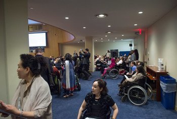 Personas con discapacidad participan en la conferencia anual en la sede de la ONU en Nueva York. Foto de archivo: ONU/Eskinder Debebe
