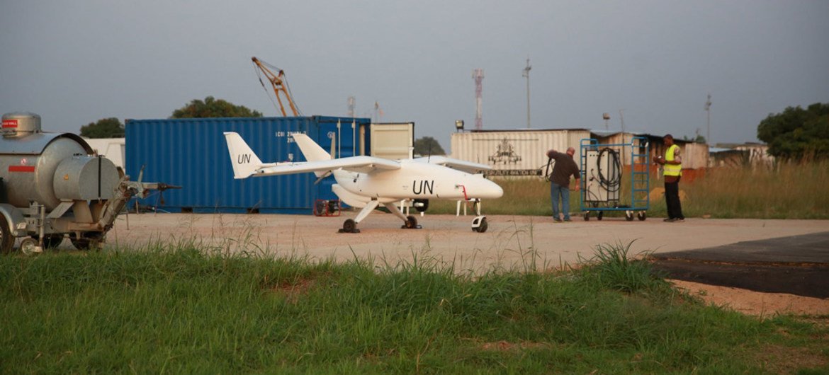 Un drone d'observation utilisé par l'ONU. Photo MONUSCO/Abel Kavanagh