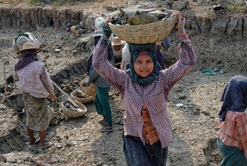 缅甸的童工。